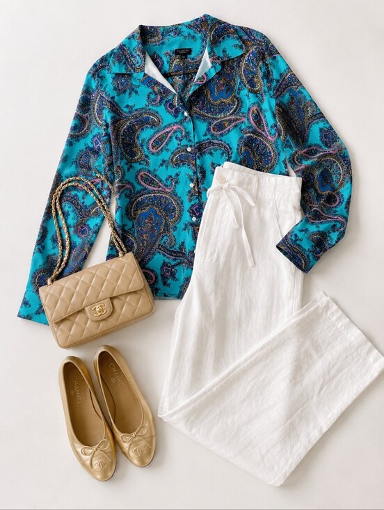 Talbots Tops - TALBOTS Poplin Paisley Woman's Blouse Size 3XP